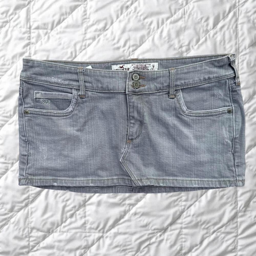 Y2k grey hollister micro mini skirt
